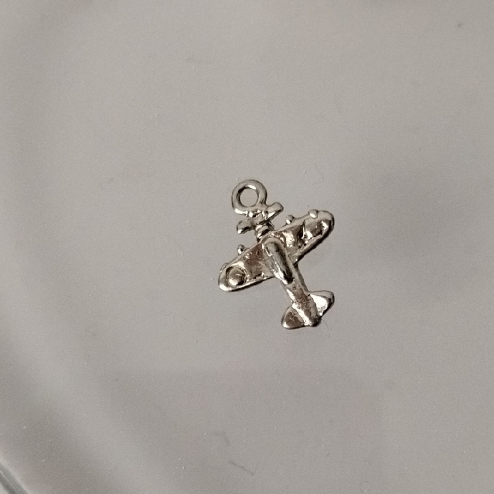 Silver Airplane Charm Pendant